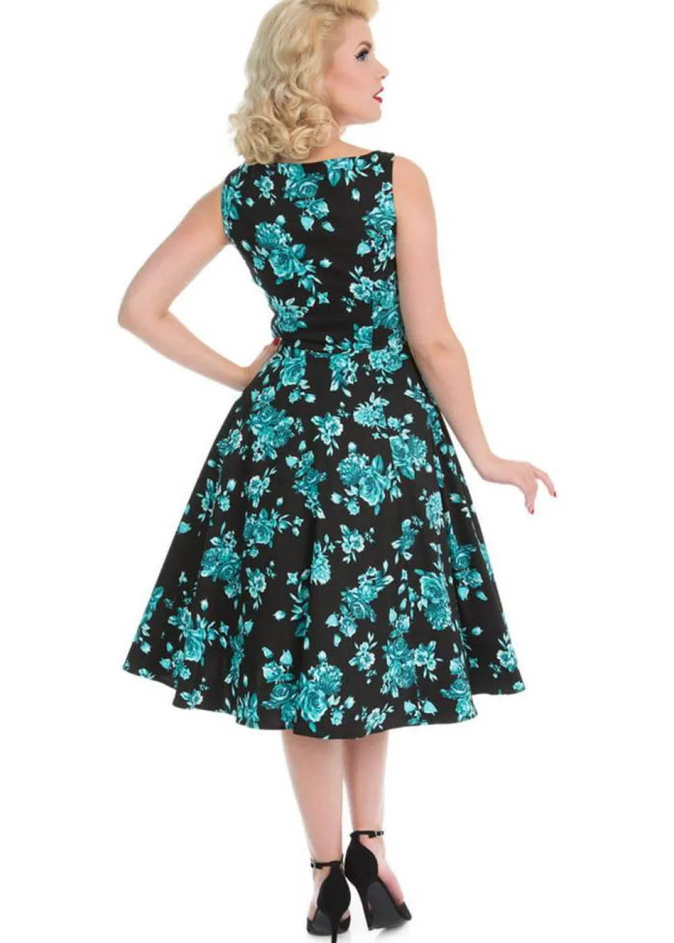 hearts__roses_rosacea_s_s_1.webp Hearts & Roses Rosacea 50's Swing Dress Black