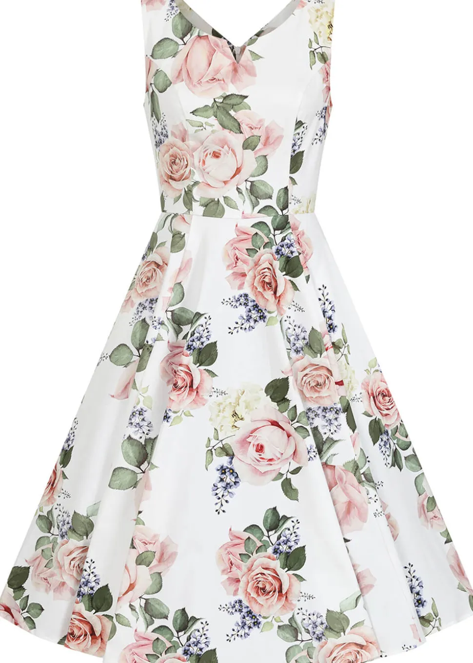 hearts__roses_vera_floral_0.webp Hearts & Roses Vera Floral 50's Swing Dress White
