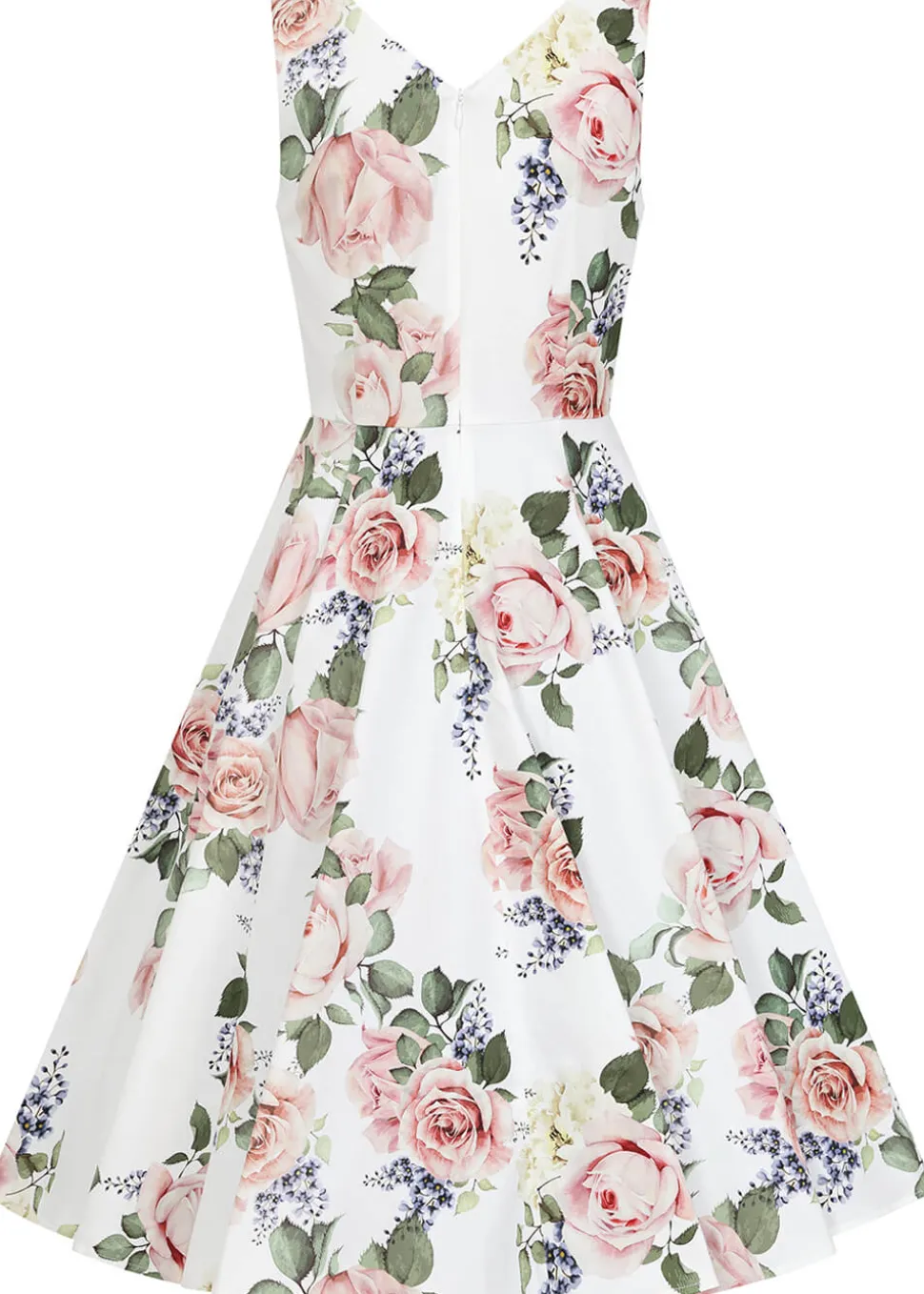 hearts__roses_vera_floral_4.webp Hearts & Roses Vera Floral 50's Swing Dress White