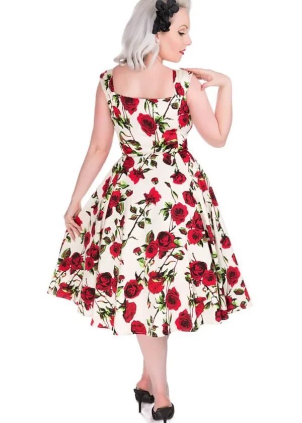 Hearts & Roses With Love 50's Swing Dress Ivory