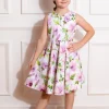 Hearts & Roses Kids Naomi Floral 50's Swing Dress White