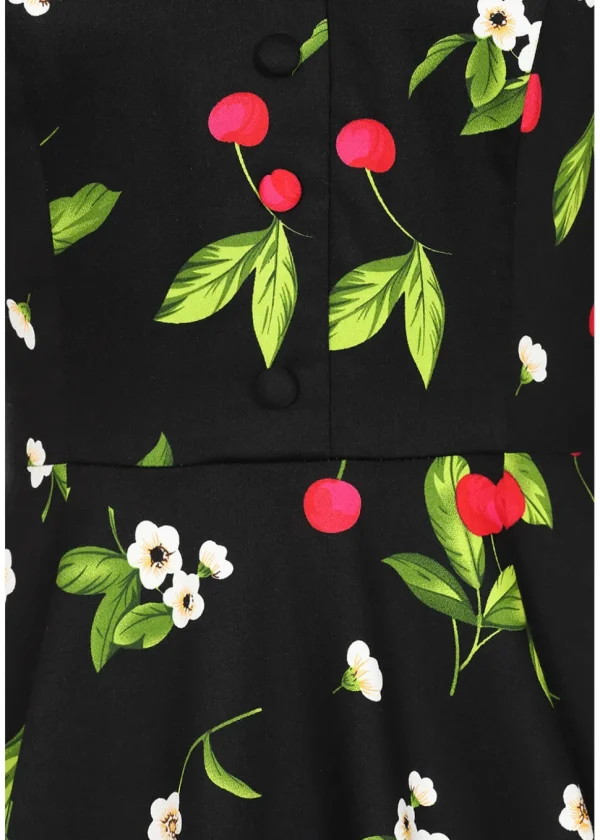 Hearts & Roses Natasha Cherry 50's Swing Dress Black