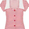 Hell Bunny Ahoy Stripe 40's Blouse Red