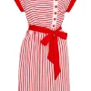 Hell Bunny Ahoy Stripe 40's Dress Red