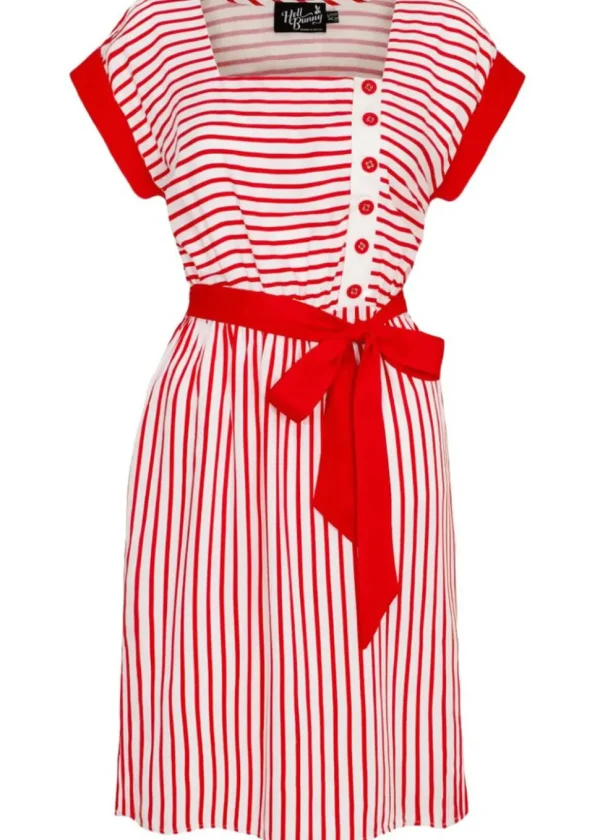 Hell Bunny Ahoy Stripe 40's Dress Red