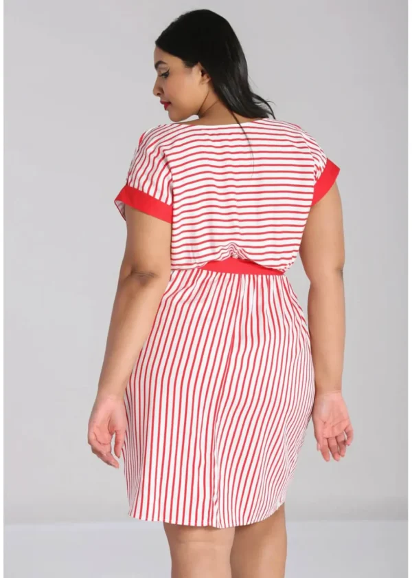 Hell Bunny Ahoy Stripe 40's Dress Red