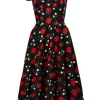 Hell Bunny Apple Pie 40's Swing Dress Black