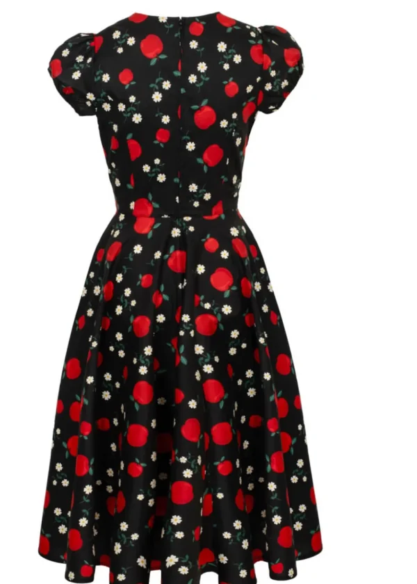 Hell Bunny Apple Pie 40's Swing Dress Black