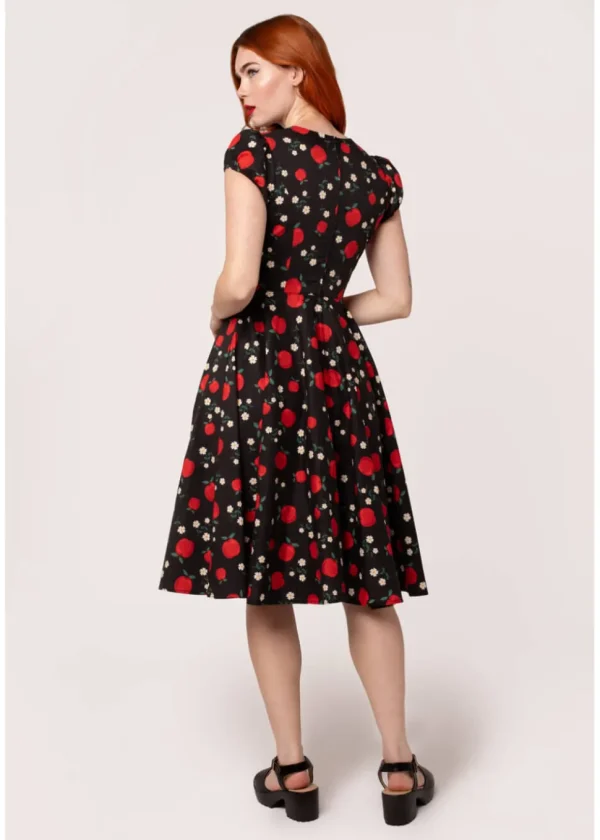Hell Bunny Apple Pie 40's Swing Dress Black