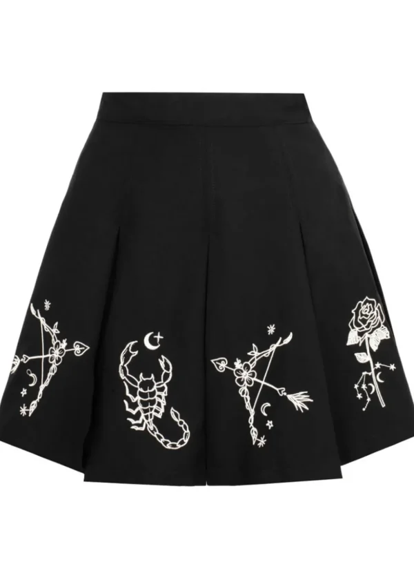 Hell Bunny Astrology 60's Short Skirt Black
