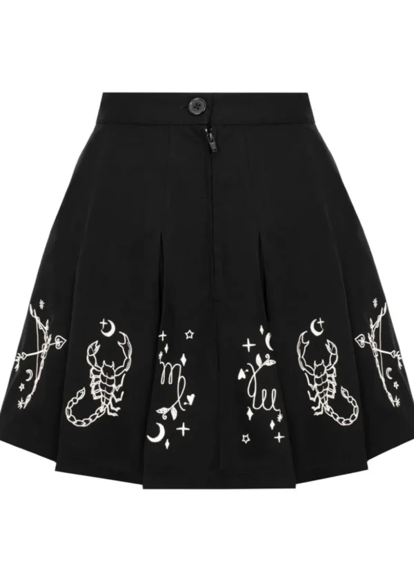 Hell Bunny Astrology 60's Short Skirt Black
