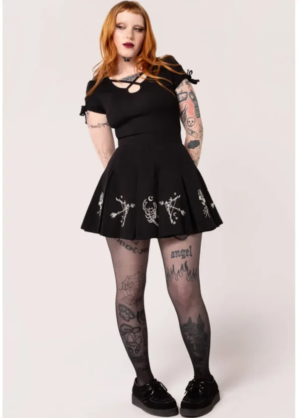 Hell Bunny Astrology 60's Short Skirt Black