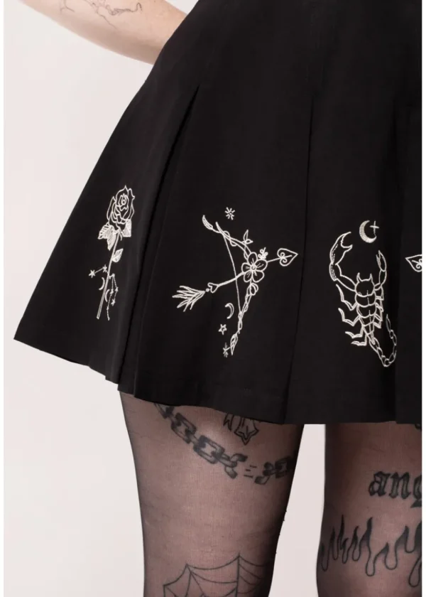 Hell Bunny Astrology 60's Short Skirt Black