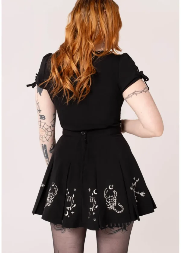 Hell Bunny Astrology 60's Short Skirt Black