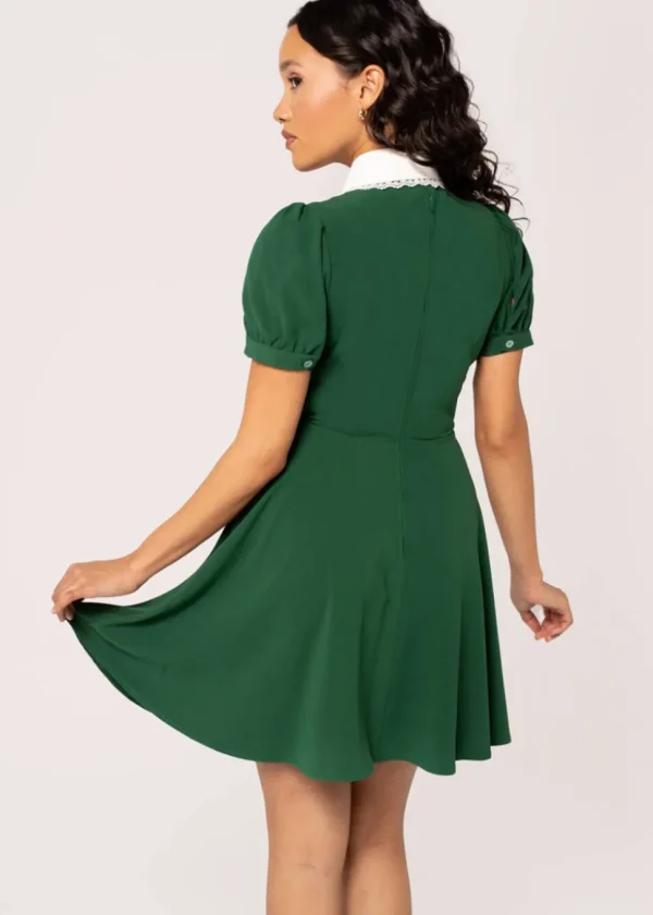 Hell Bunny Basil Fox Mini Dress Green