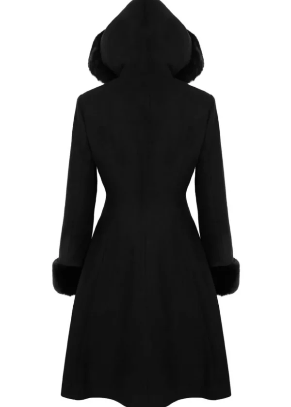 Hell Bunny Batilda Bat Duffel Coat Black