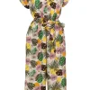 Hell Bunny Benita Tiki 50's Jumpsuit in Beige