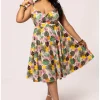 Hell Bunny Benita Tiki 50's Swing Dress in Beige