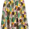Hell Bunny Benita Tiki 50's Swing Skirt in Beige