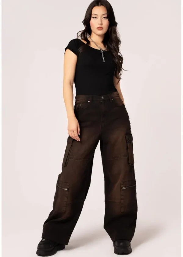 Hell Bunny Cameron Jeans Brown
