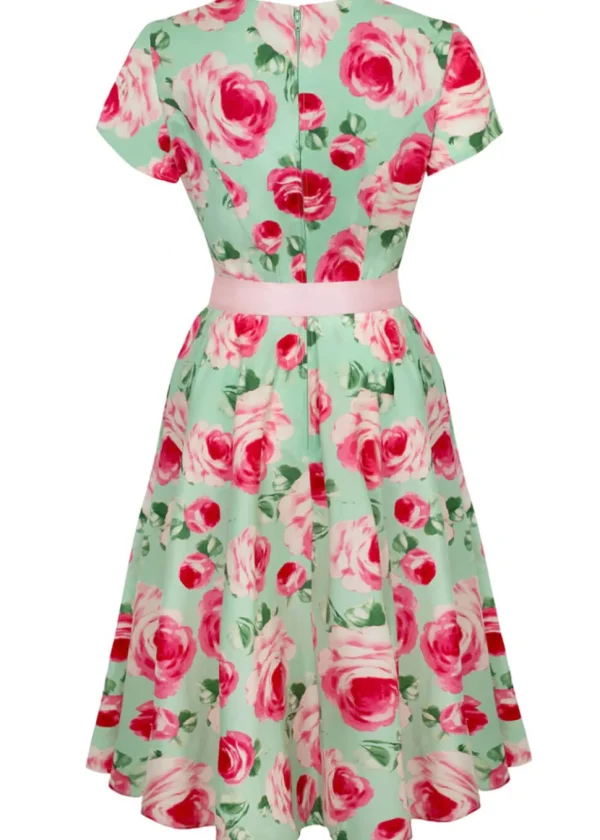 Hell Bunny Camille Roses 50's Swing Dress Mint