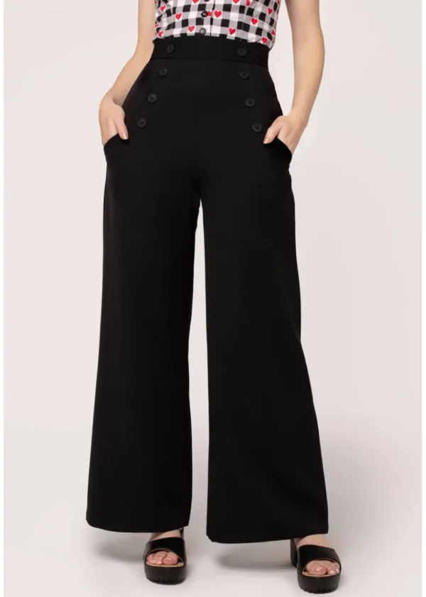 Hell Bunny Carlie 40's Swing Trousers Black