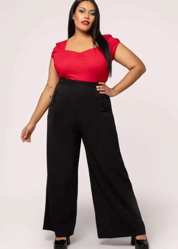 Hell Bunny Carlie 40's Swing Trousers Black