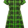 Hell Bunny Corey Tartan Heart 80's Dress Green