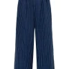 Hell Bunny Costello Pinstripe 40's Trousers Navy