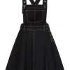 Hell Bunny Dakota 50's Pinafore Swing Dress Navy