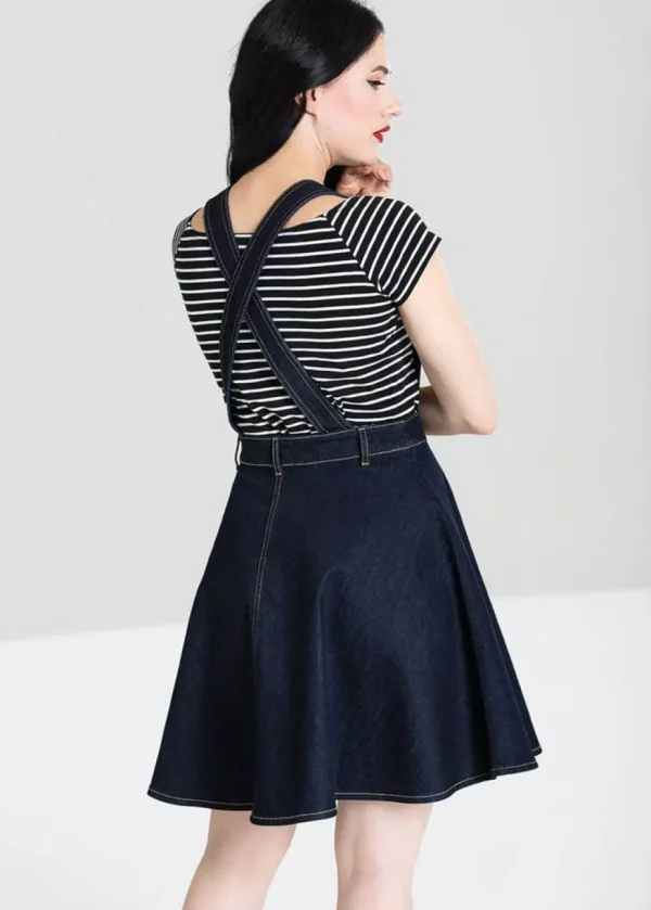 Hell Bunny Dakota 50's Pinafore Swing Dress Navy