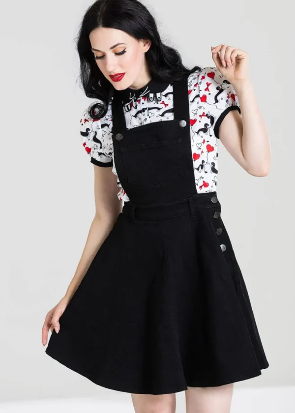 Hell Bunny Dakota 50's Pinafore Swing Dress Black