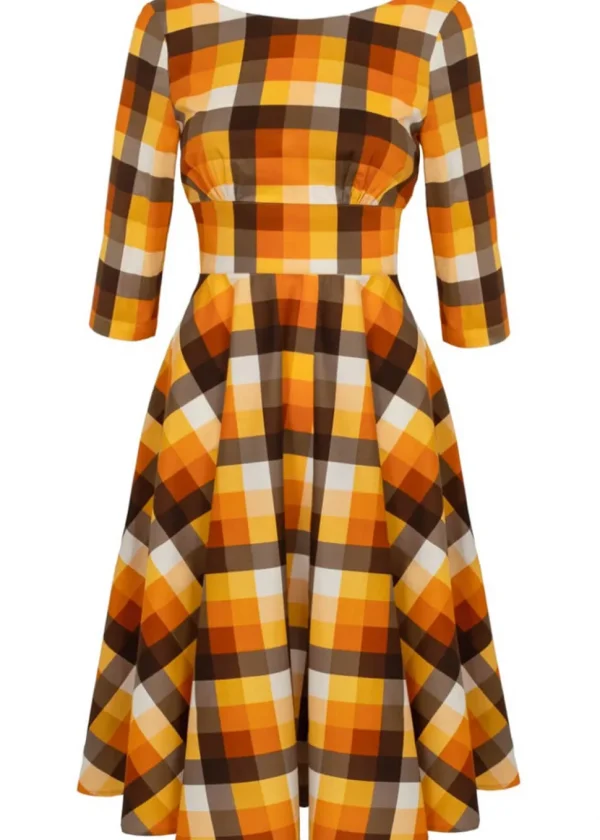 Hell Bunny Darlene Check 50's Swing Dress Multi