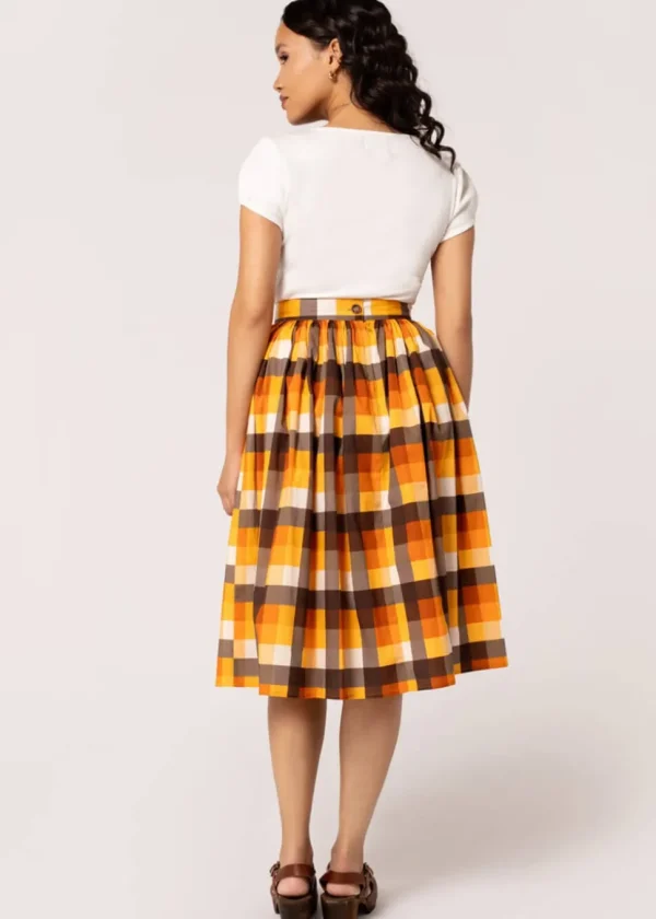 Hell Bunny Darlene Check 50's Swing Skirt Multi
