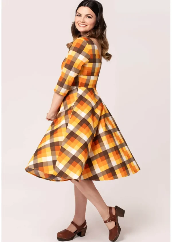 Hell Bunny Darlene Check 50's Swing Dress Multi