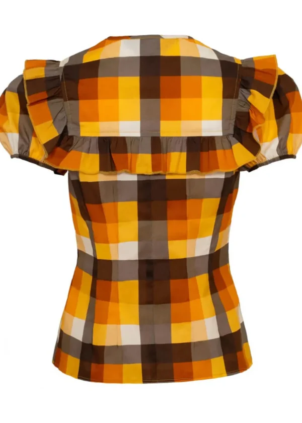 Hell Bunny Darlene 40's Check Blouse Multi