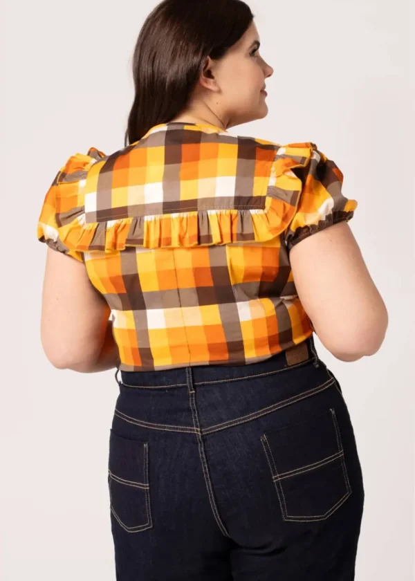 Hell Bunny Darlene 40's Check Blouse Multi