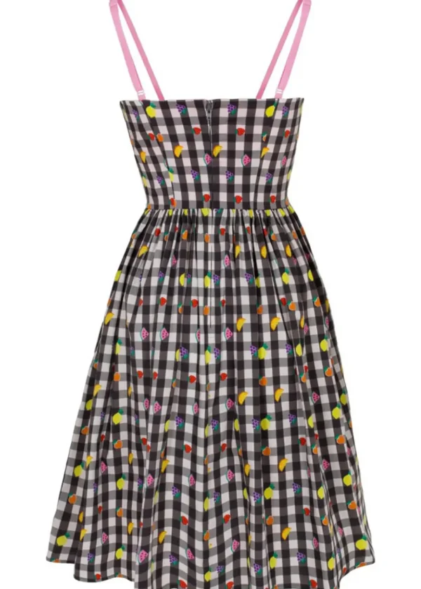 Hell Bunny Fruitylou 50's Swing Dress Black White