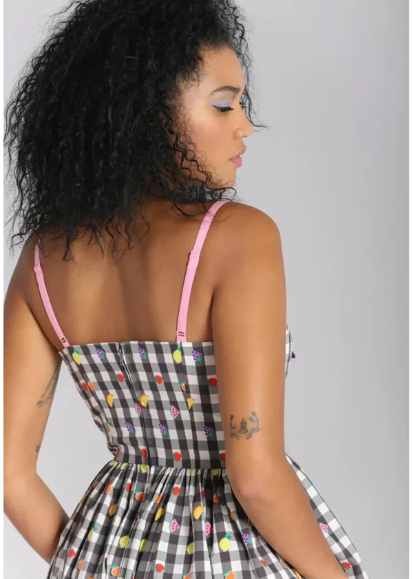 Hell Bunny Fruitylou 50's Swing Dress Black White