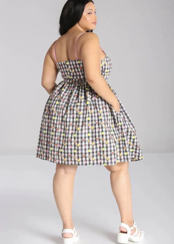 Hell Bunny Fruitylou 50's Swing Dress Black White