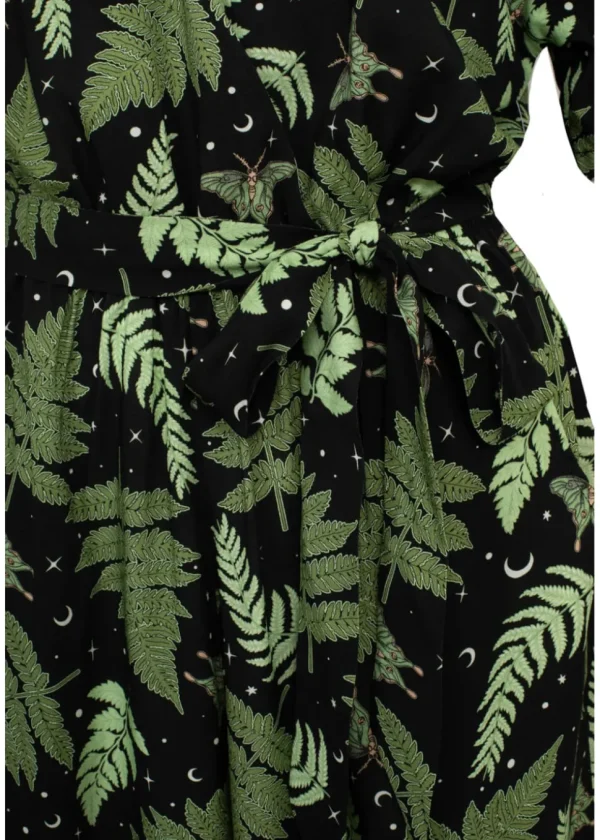 Hell Bunny Gaia Leafes 40's Jumpsuit Black