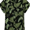 Hell Bunny Gaia Leaves 40's Shirt Black