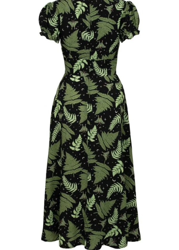 Hell Bunny Gaia Leaves 40's Dress Black