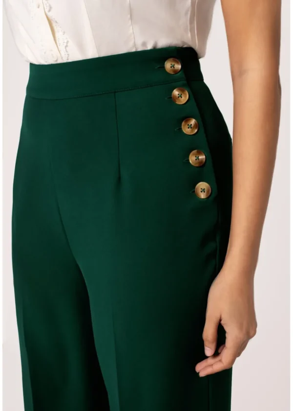 Hell Bunny Ginger 40's Swing Trousers Dark Green