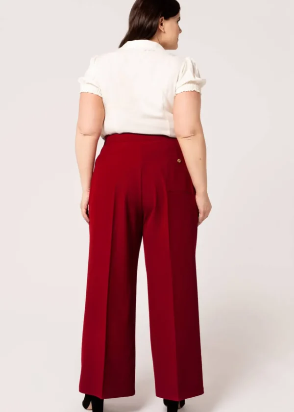Hell Bunny Ginger 40's Swing Trousers Dark Red