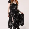 Hell Bunny Grungy Spider 50's Midi Dress Black