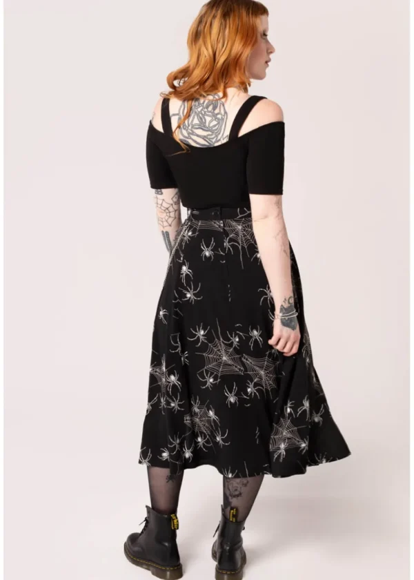 Hell Bunny Grungy Spider 80's Skirt Black