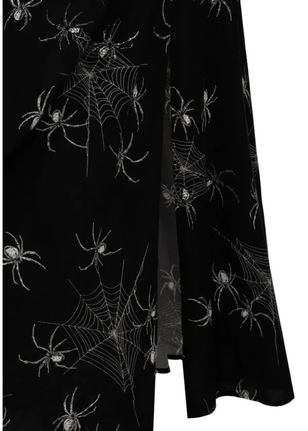 Hell Bunny Grungy Spider 50's Midi Dress Black