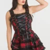 Hell Bunny Harley Tartan Dress Red