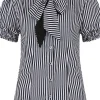 Hell Bunny Humbug 40's Blouse Black White